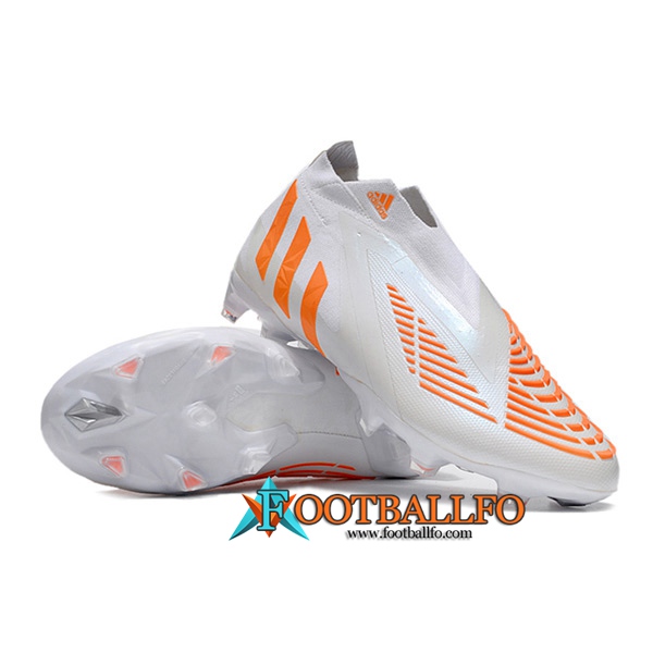 Adidas Botas De Fútbol Predator Edge+ FG Blanco/Naranja