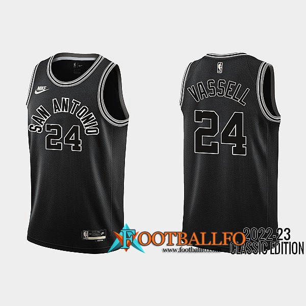 Camisetas San Antonio Spurs (VASSELL #24) 2022/23 Negro