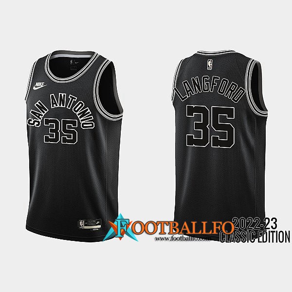 Camisetas San Antonio Spurs (LANGFORD #35) 2022/23 Negro