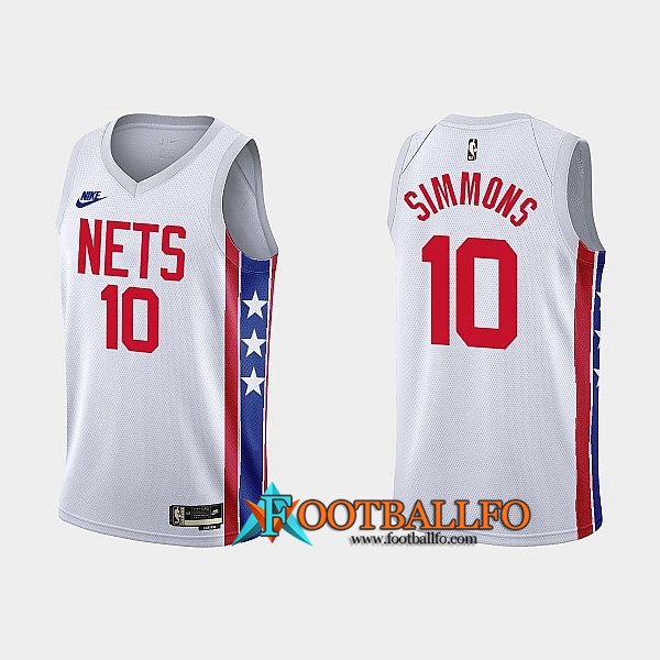 Camisetas Brooklyn Nets (SIMMONS #10) 2022/23 Blanco