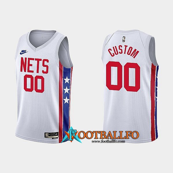 Camisetas Brooklyn Nets (CUSTOM #00) 2022/23 Blanco