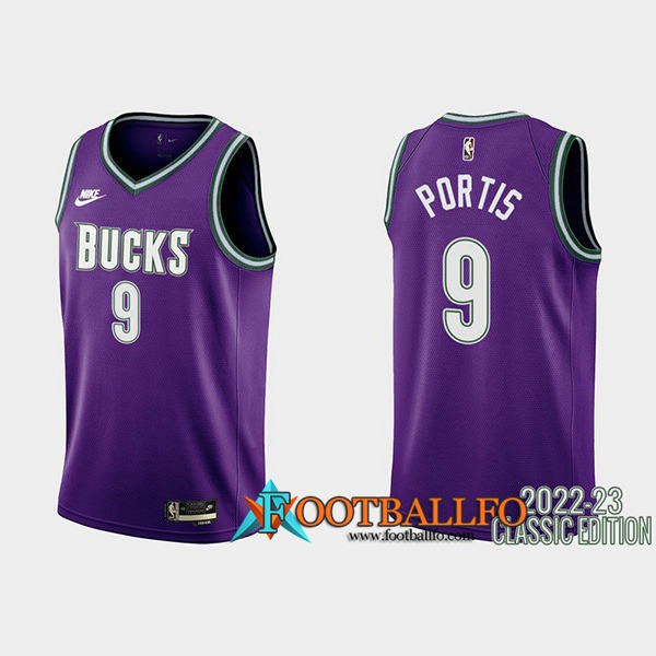 Camisetas Brooklyn Nets (PORTIS #9) 2022/23 Violeta