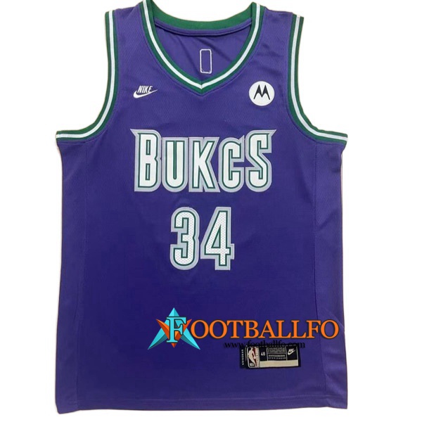 Camisetas Milwaukee Bucks (ANTETOKOUNMPO #34) 2022/23 Violeta