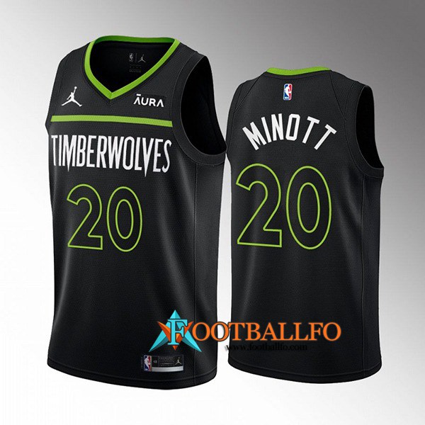 Camisetas Minnesota Timberwolves (MINOTT #20) 2022/23 Negro