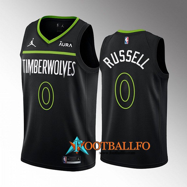 Camisetas Minnesota Timberwolves (RUSSELL #0) 2022/23 Negro