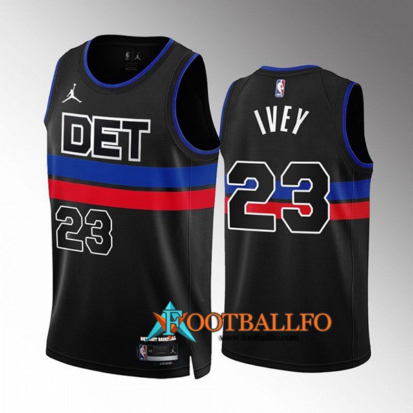 Camisetas Detroit Pistons (IVEY #23) 2022/23 Negro