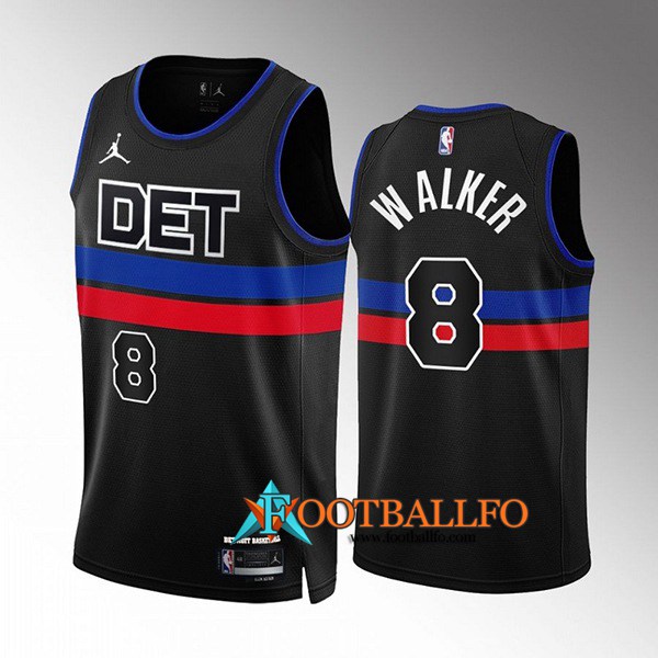 Camisetas Detroit Pistons (WALKER #8) 2022/23 Negro