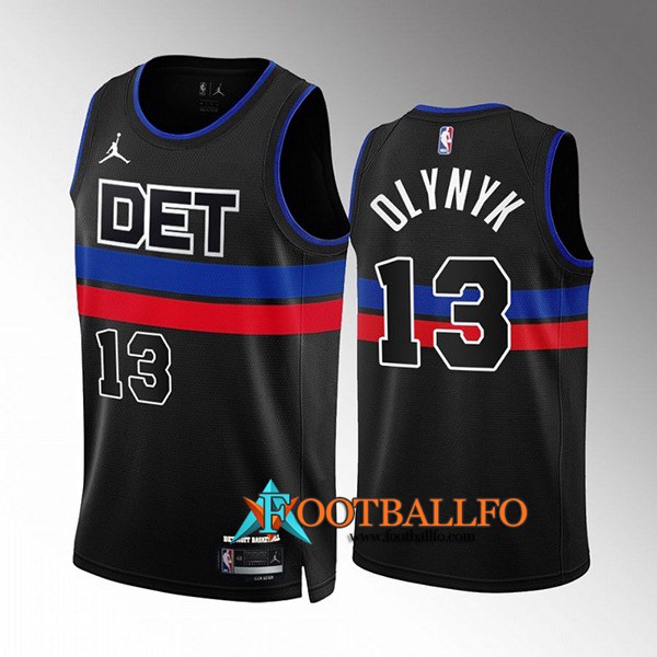 Camisetas Detroit Pistons (OLYNYK #13) 2022/23 Negro