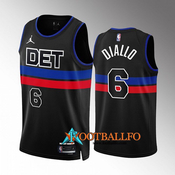 Camisetas Detroit Pistons (DIALLO #6) 2022/23 Negro