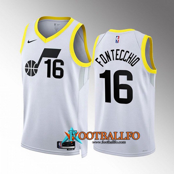 Camisetas Utah Jazz (FONTECCHIO #16) 2022/23 Blanco