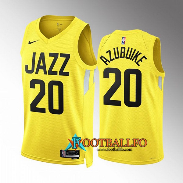 Camisetas Utah Jazz (AZUBUIKE #20) 2022/23 Amarillo