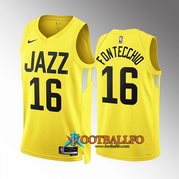 Camisetas Utah Jazz (FONTECCHIO #16) 2022/23 Amarillo