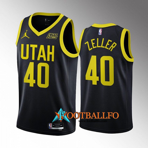 Camisetas Utah Jazz (ZELLER #40) 2022/23 Negro