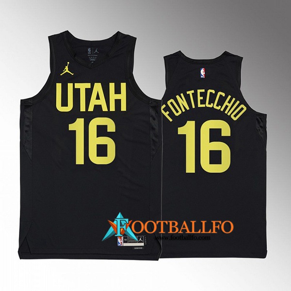 Camisetas Utah Jazz (FONTECCHIO #16) 2022/23 Negro