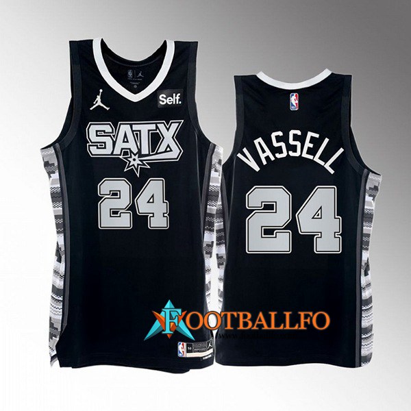 Camisetas San Antonio Spurs (VASSELL #24) 2022/23 Negro