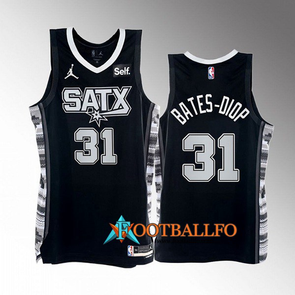 Camisetas San Antonio Spurs (BATES-DIOP #31) 2022/23 Negro