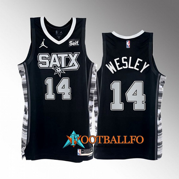 Camisetas San Antonio Spurs (WESLEY #14) 2022/23 Negro