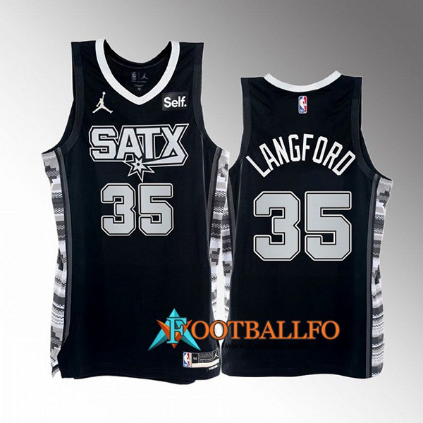 Camisetas San Antonio Spurs (LANGFORD #35) 2022/23 Negro