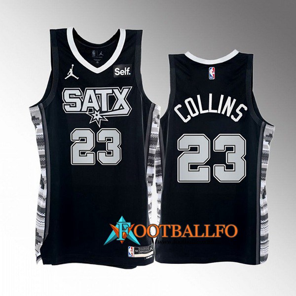 Camisetas San Antonio Spurs (COLLINS #23) 2022/23 Negro