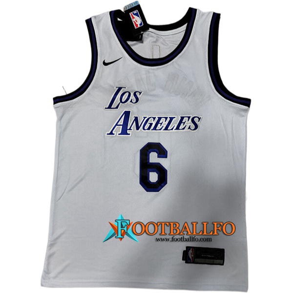 Camisetas Los Angeles Lakers (KING JAMES #6) 2022/23 Blanco
