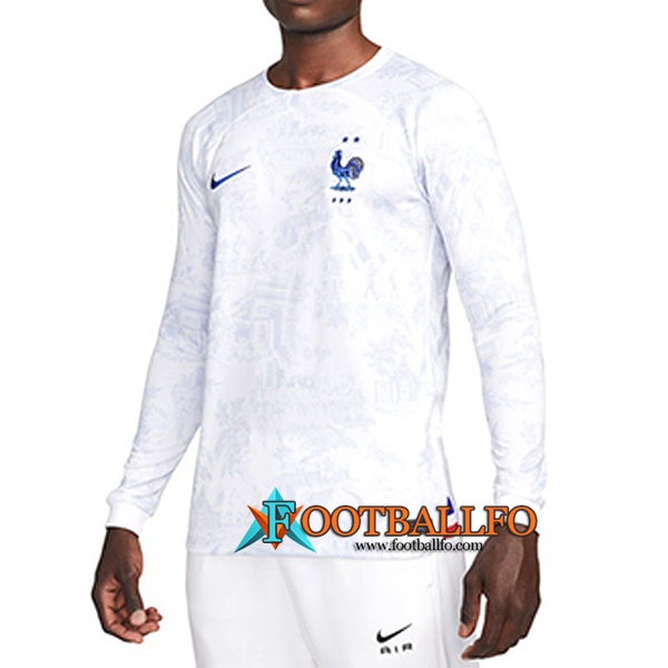 Nueva Camisetas De Futbol Francia Segunda Manga Larga Copa Del Mundo 2022