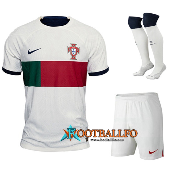 Ensemble Camisetas Portugal Segunda (Cortos + Calcetines) Copa Del Mundo 2022