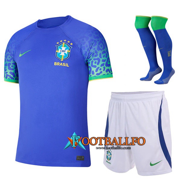 Camisetas De Futbol Brasil Segunda (Cortos + Calcetines) 2022/2023