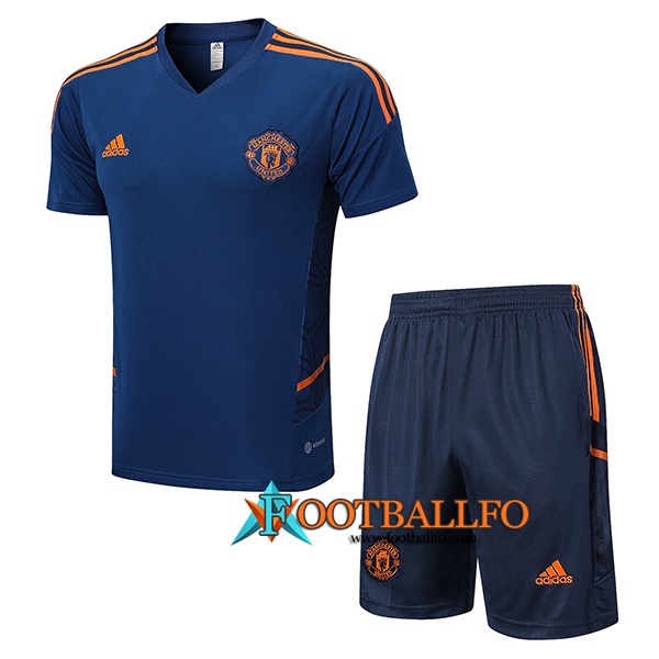 Camiseta Entrenamiento + Cortos Manchester United Azul marino 2022/2023