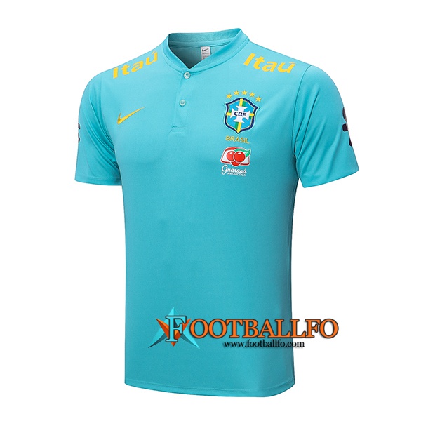 Camiseta Polo Brasil Azul Claro 2022/2023
