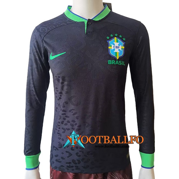 Nueva Camiseta Equipo Nacional Brasil Negro Manga Larga 2022/2023