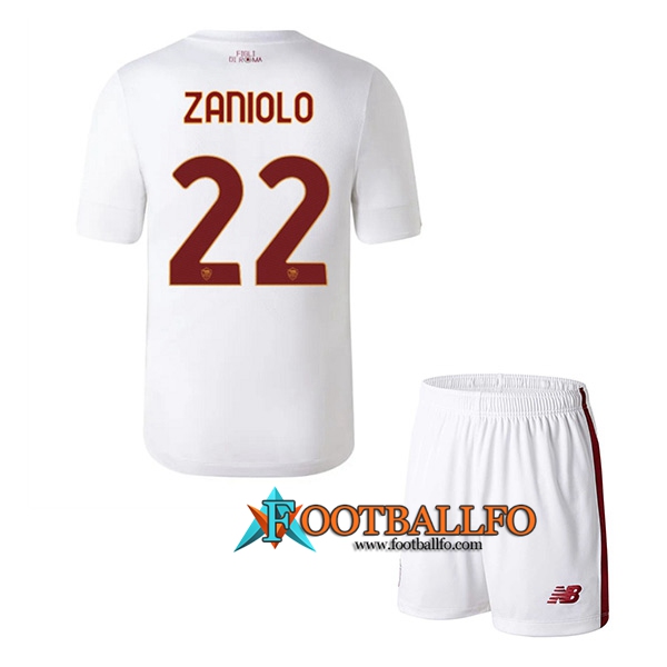 Camisetas De Futbol AS Roma (ZANIOLO #22) Ninos Segunda 2022/2023