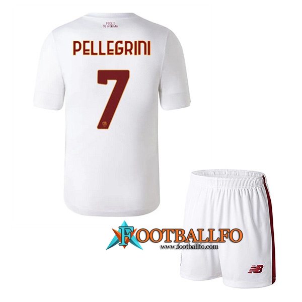 Camisetas De Futbol AS Roma (PELLEGRINI #7) Ninos Segunda 2022/2023