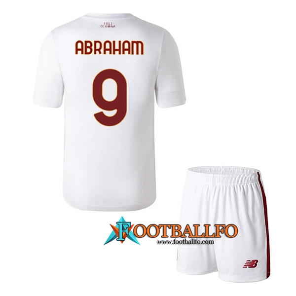 Camisetas De Futbol AS Roma (ABRAHAM #9) Ninos Segunda 2022/2023