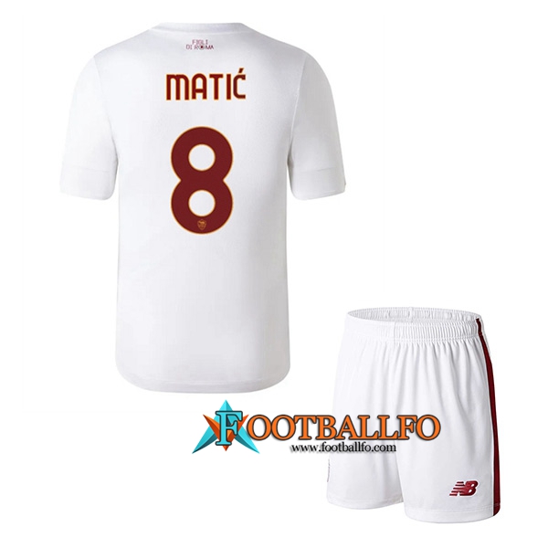 Camisetas De Futbol AS Roma (MATIĆ #8) Ninos Segunda 2022/2023
