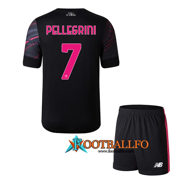 Camisetas De Futbol AS Roma (PELLEGRINI #7) Ninos Tercera 2022/2023