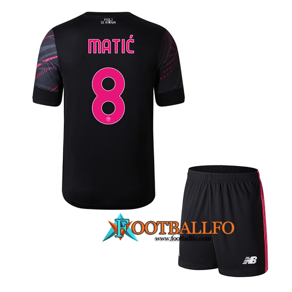 Camisetas De Futbol AS Roma (MATIĆ #8) Ninos Tercera 2022/2023