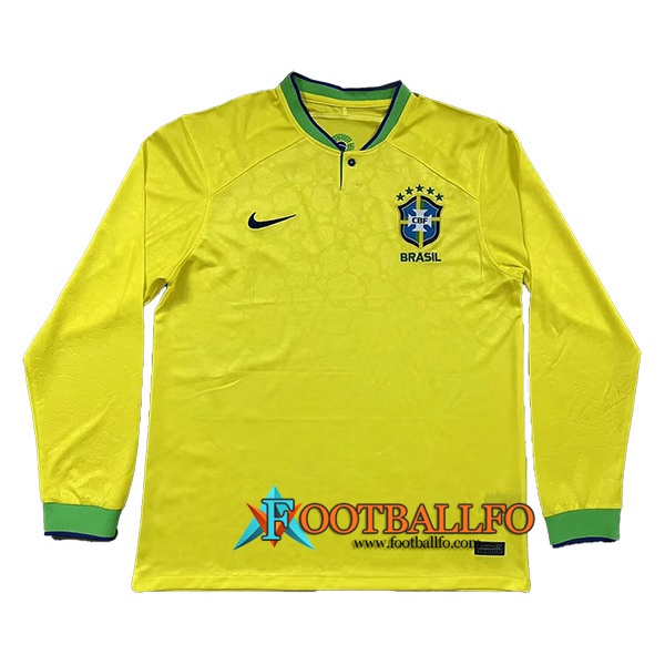 Nueva Camisetas De Futbol Brasil Primera Manga Larga Copa Del Mundo 2022