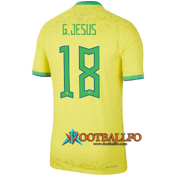 Camisetas De Futbol Brasil (G.JESUS #18) Copa Del Mundo 2022 Primera