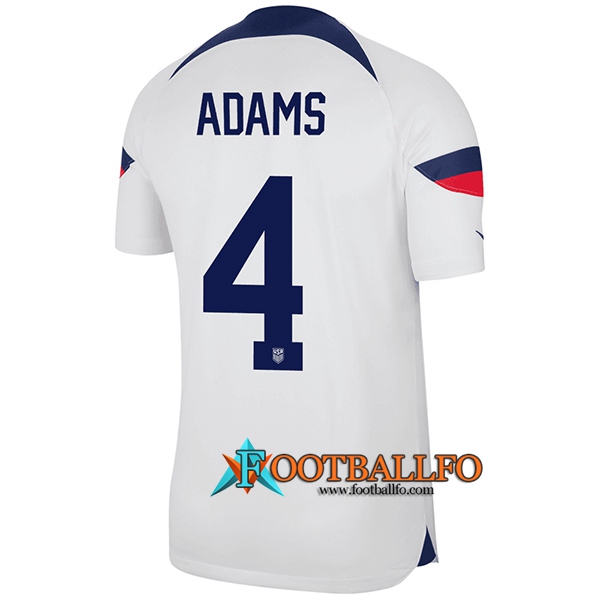 Camisetas De Futbol Estados Unidos (ADAMS #4) Copa Del Mundo 2022 Primera