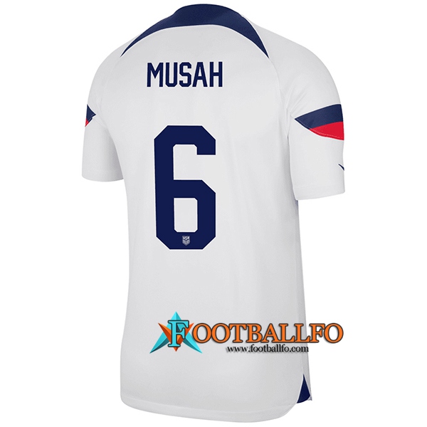 Camisetas De Futbol Estados Unidos (MUSAH #6) Copa Del Mundo 2022 Primera
