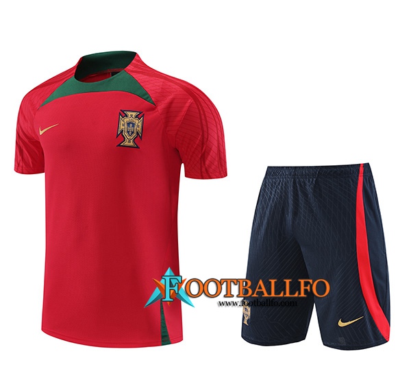 Camiseta Entrenamiento + Cortos Portugal Rojo 2022/2023