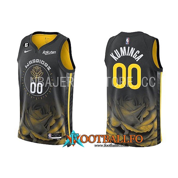 Camisetas Golden State Warriors (KUMINGA #00) 2022/23 Negro/Amarillo