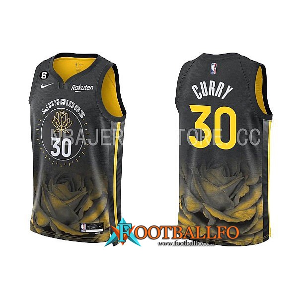 Camisetas Golden State Warriors (CURRY #30) 2022/23 Negro/Amarillo