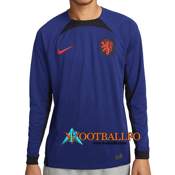 Camisetas De Futbol Países Bajos Segunda Manga Larga Copa Del Mundo 2022