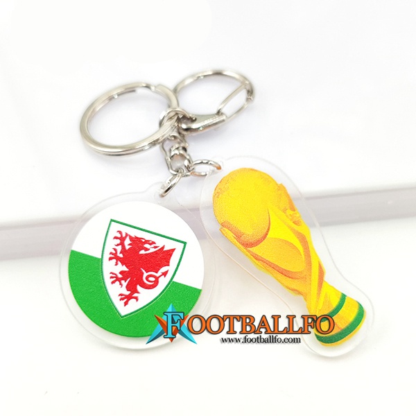 Nueva Titular de la clave Arrondir Copa Del Mundo 2022 + Gales Verde/Blanco/Rojo