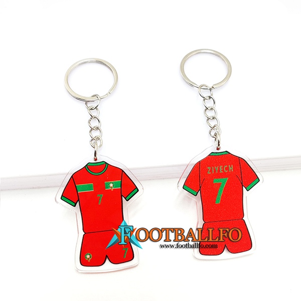Nueva Titular de la clave Copa Del Mundo 2022 Marruecos (ZIYECH) Rojo