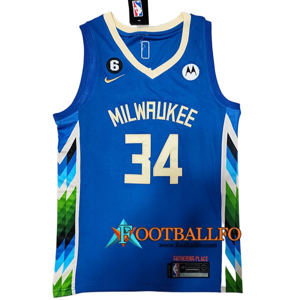 Camisetas Milwaukee Bucks (ANTETOKOUNMPO #34) 2022/23 Azul