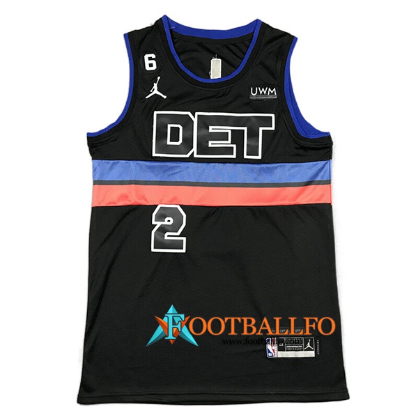 Camisetas Detroit Pistons (CUNNINGHAM #2) 2022/23 Negro