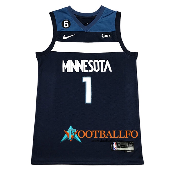 Camisetas Minnesota Timberwolves (EDWARDS #1) 2022/23 Negro