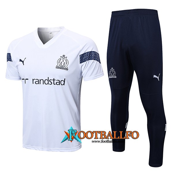 Camiseta Entrenamiento + Pantalones Marsella Blanco 2022/2023